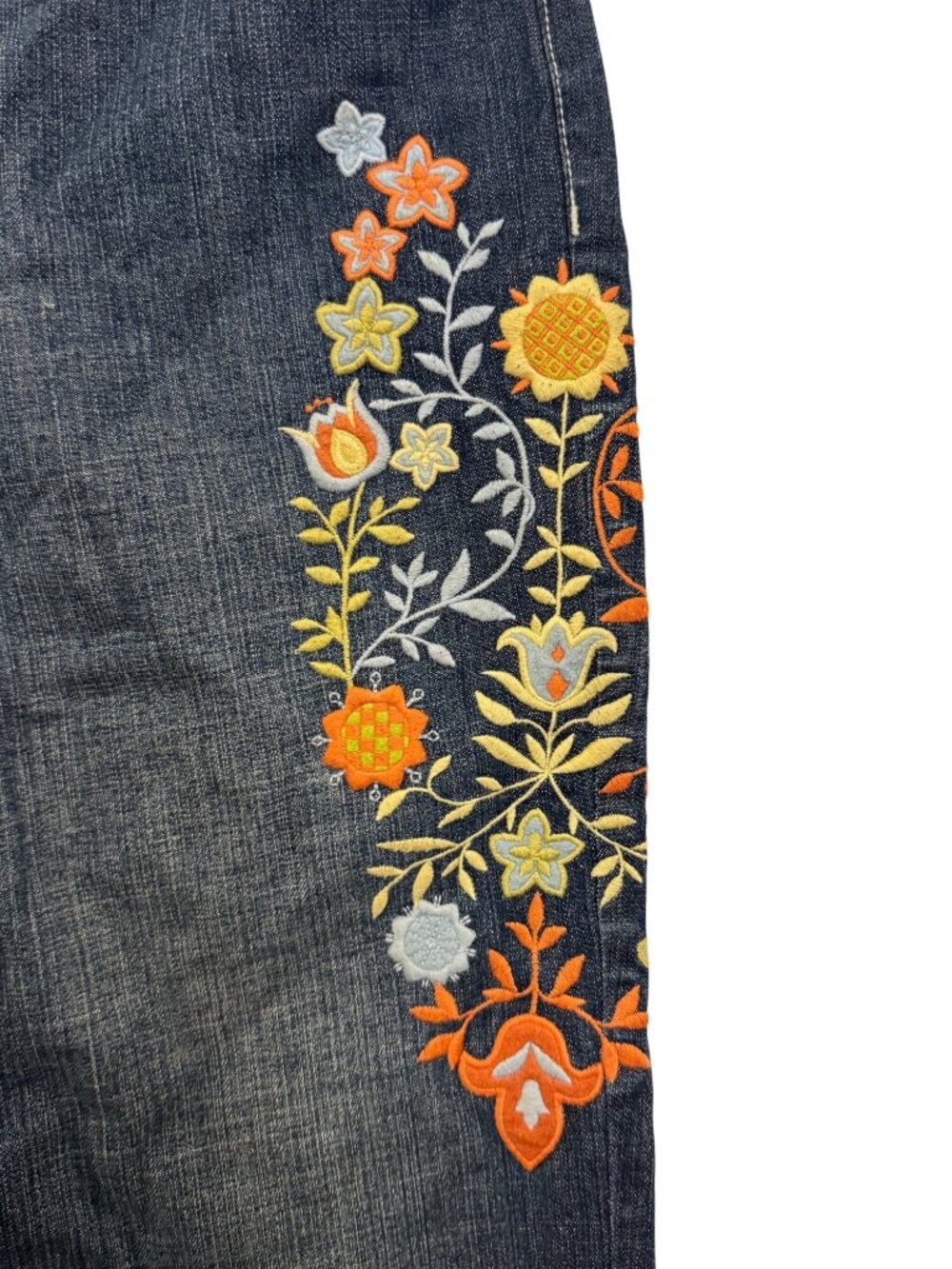 Talbots Petite Stretch Denim Jeans With Floral Embroidery - Blue - Inseam 27" - - Picture 6 of 8